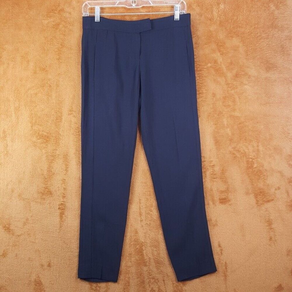 EMPORIO ARMANI Womens Pants Size 36 Navy Tapered Slim Leg Ankle Trouser Pockets